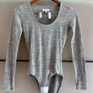 Heathered Grey Madewell Bodysuit long sleeved sz XS